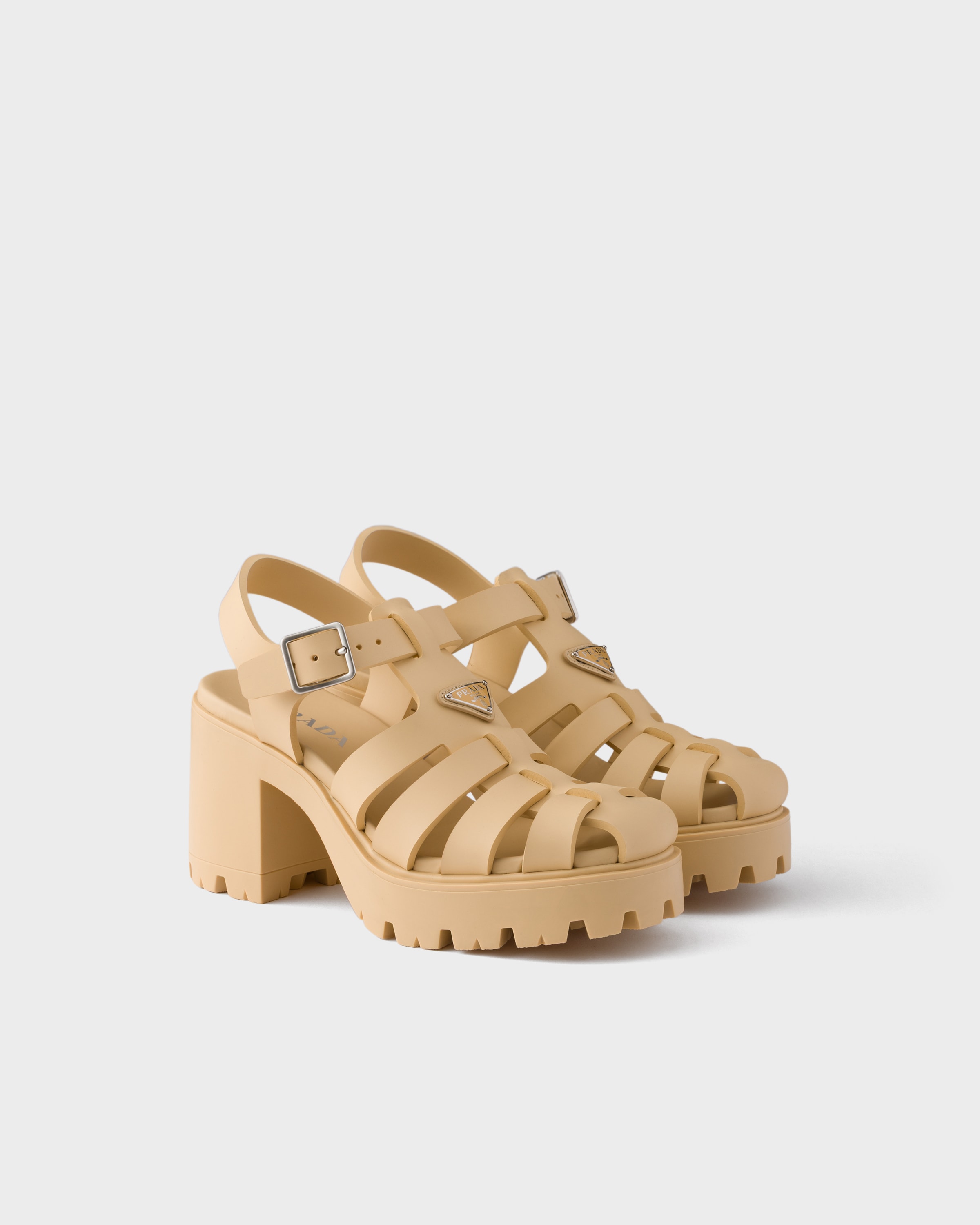 Natural Rubber Platform Sandals | PRADA
