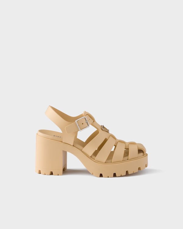 Rubber platform sandals - Natural Rubber platform sandals - Natural