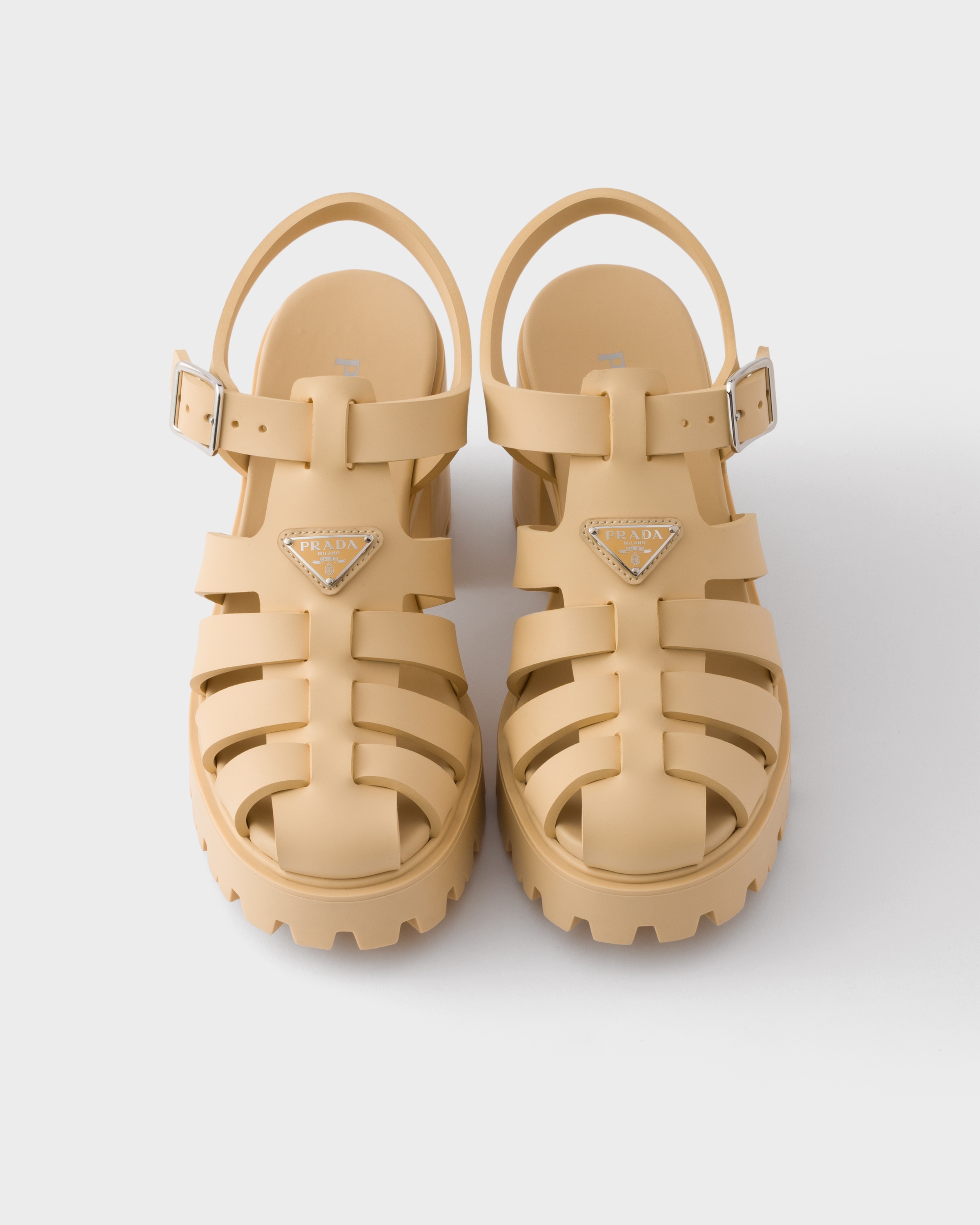 Natural Rubber platform sandals | PRADA - United States