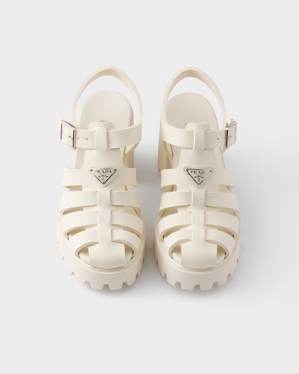 Rubber platform sandals - Ivory Rubber platform sandals - Ivory
