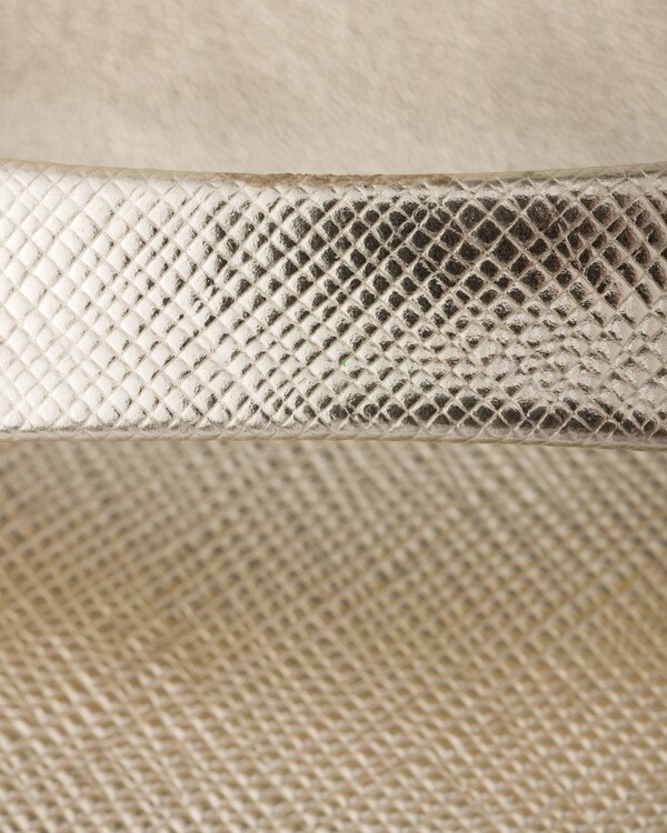 Patent Saffiano leather sandals - Pyrite Patent Saffiano leather sandals - Pyrite