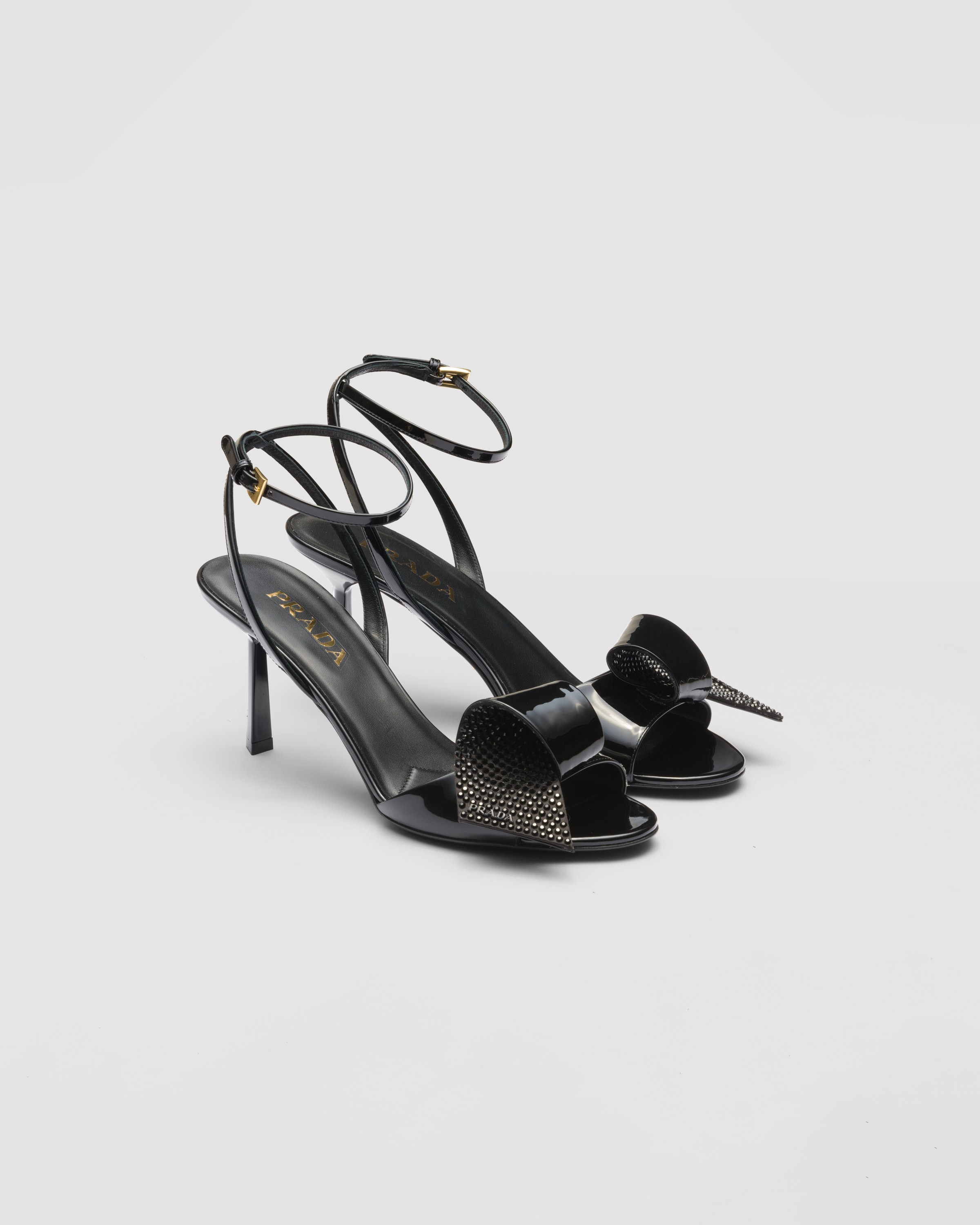 Prada patent leather sandals clearance