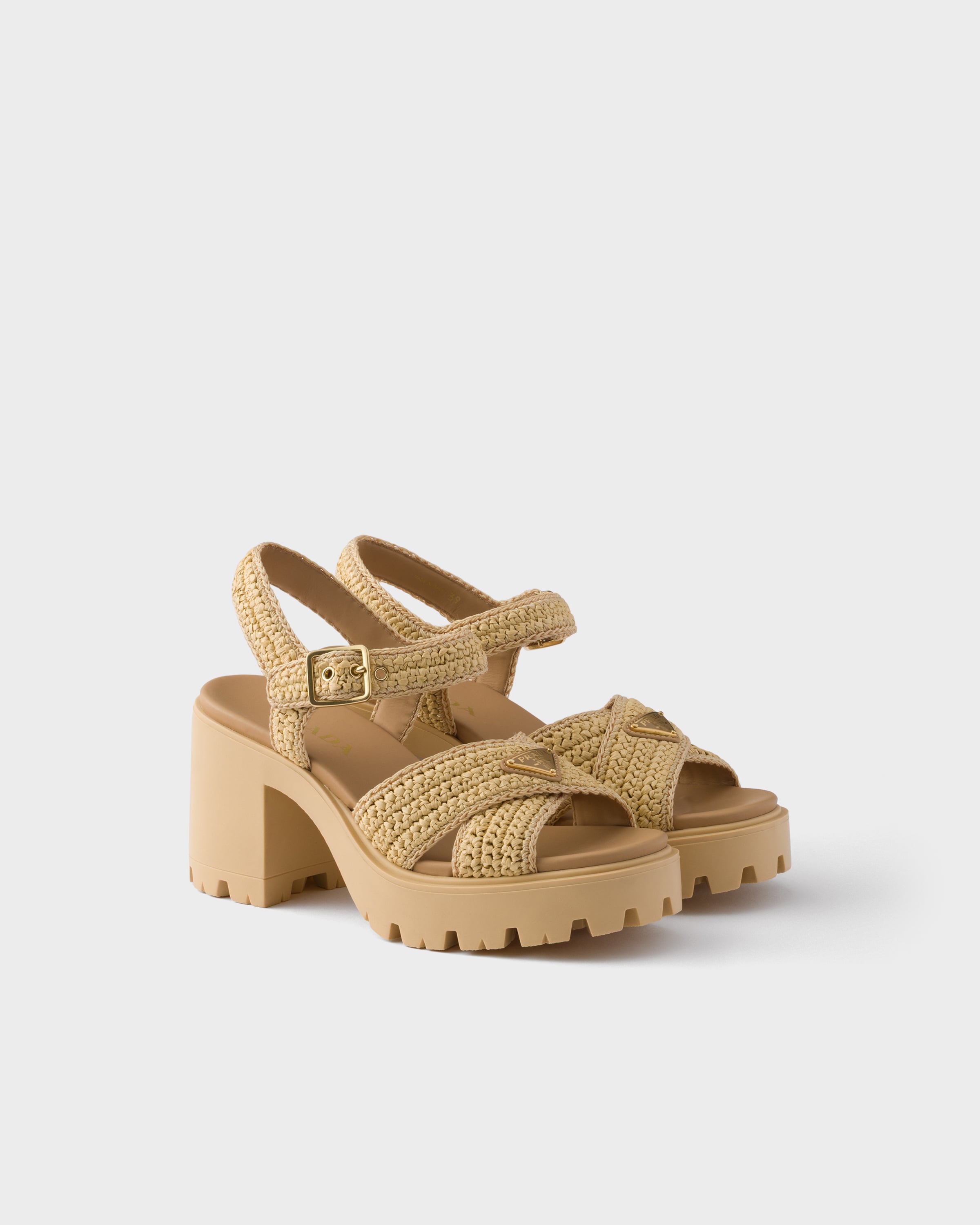 Natural Crochet sandals | PRADA - United States