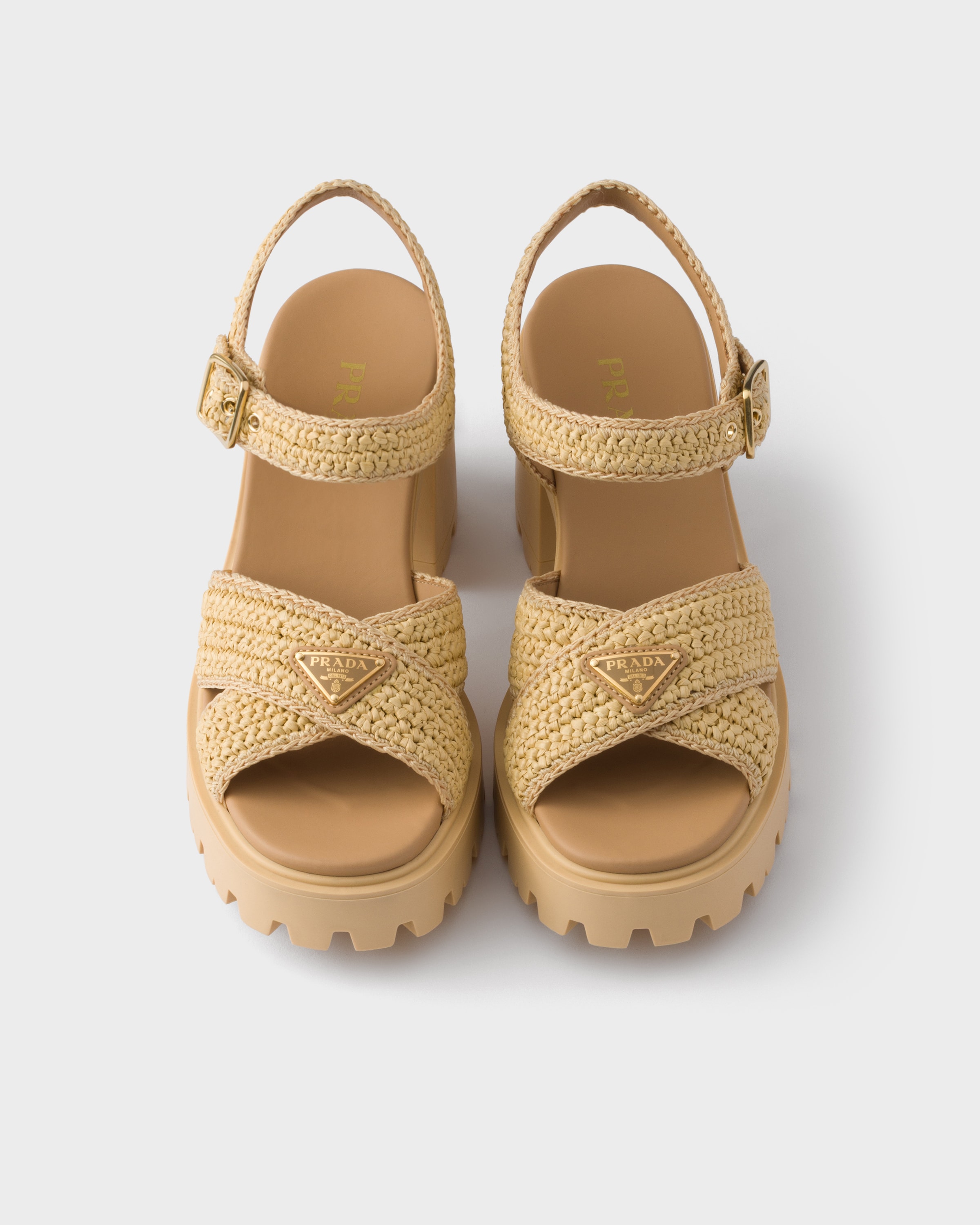 Natural Crochet sandals | PRADA - United States