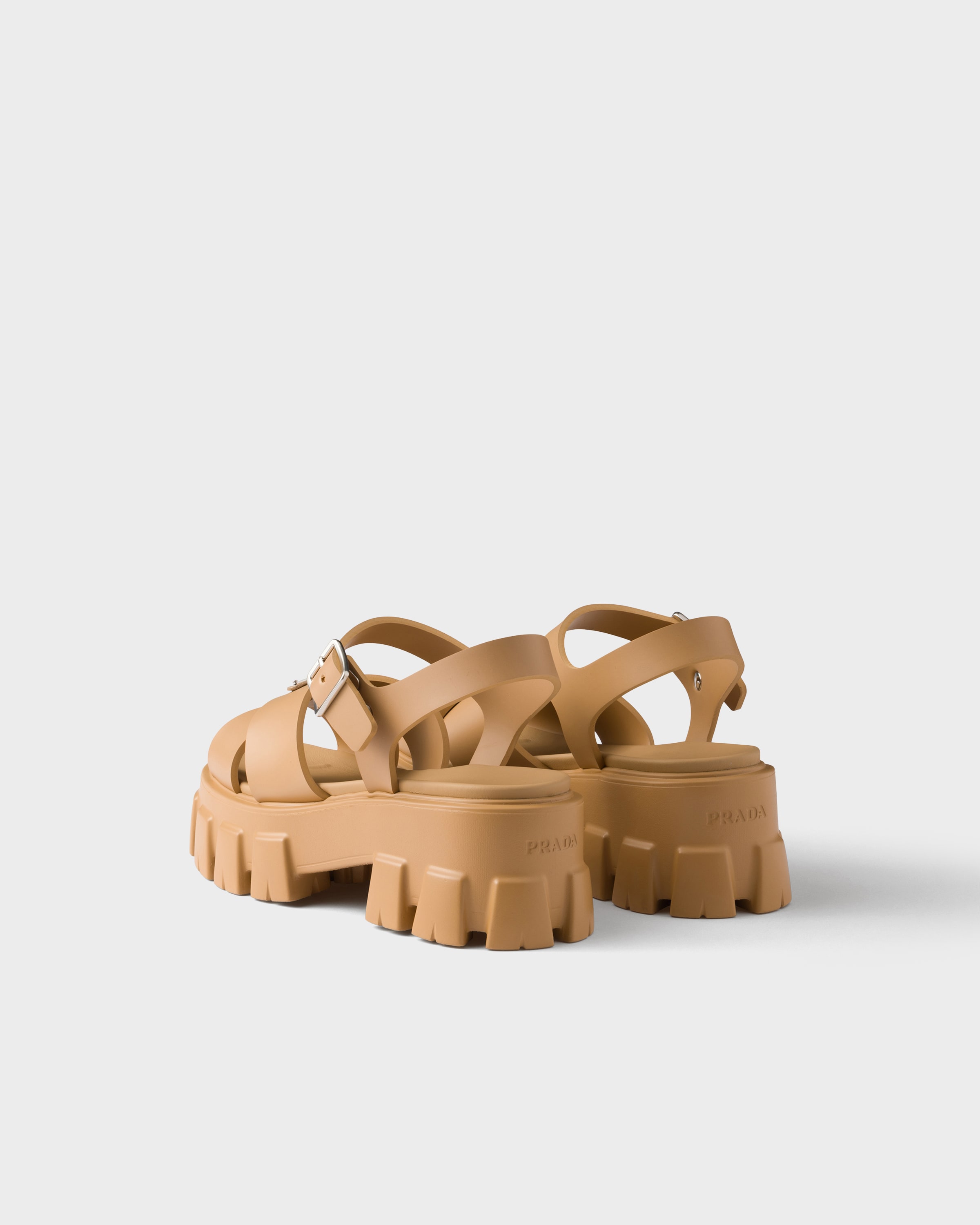 Natural Monolith Rubber Sandals | PRADA - United States