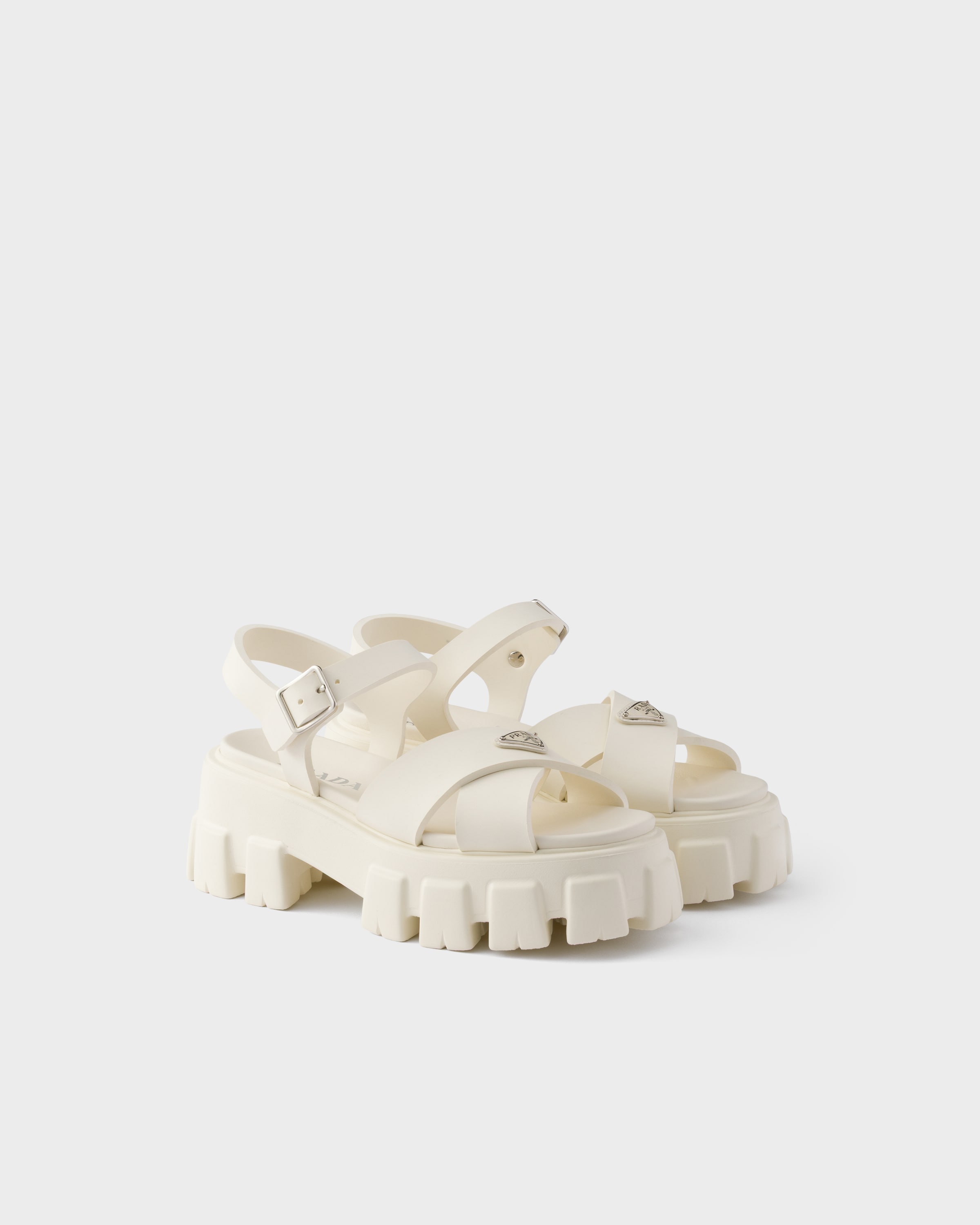 Ivory Monolith rubber sandals | PRADA - United States