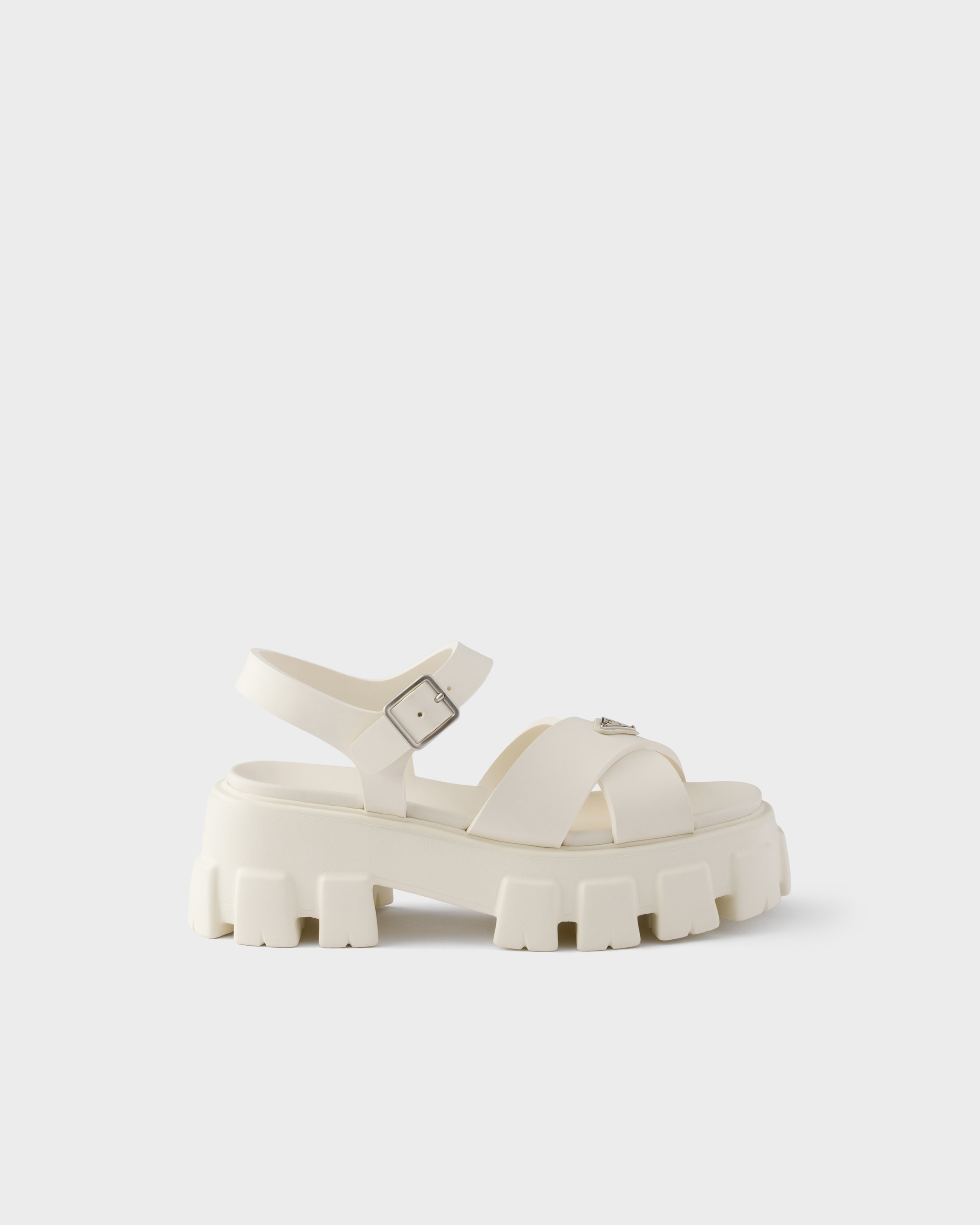 Ivory Monolith rubber sandals | PRADA - United States