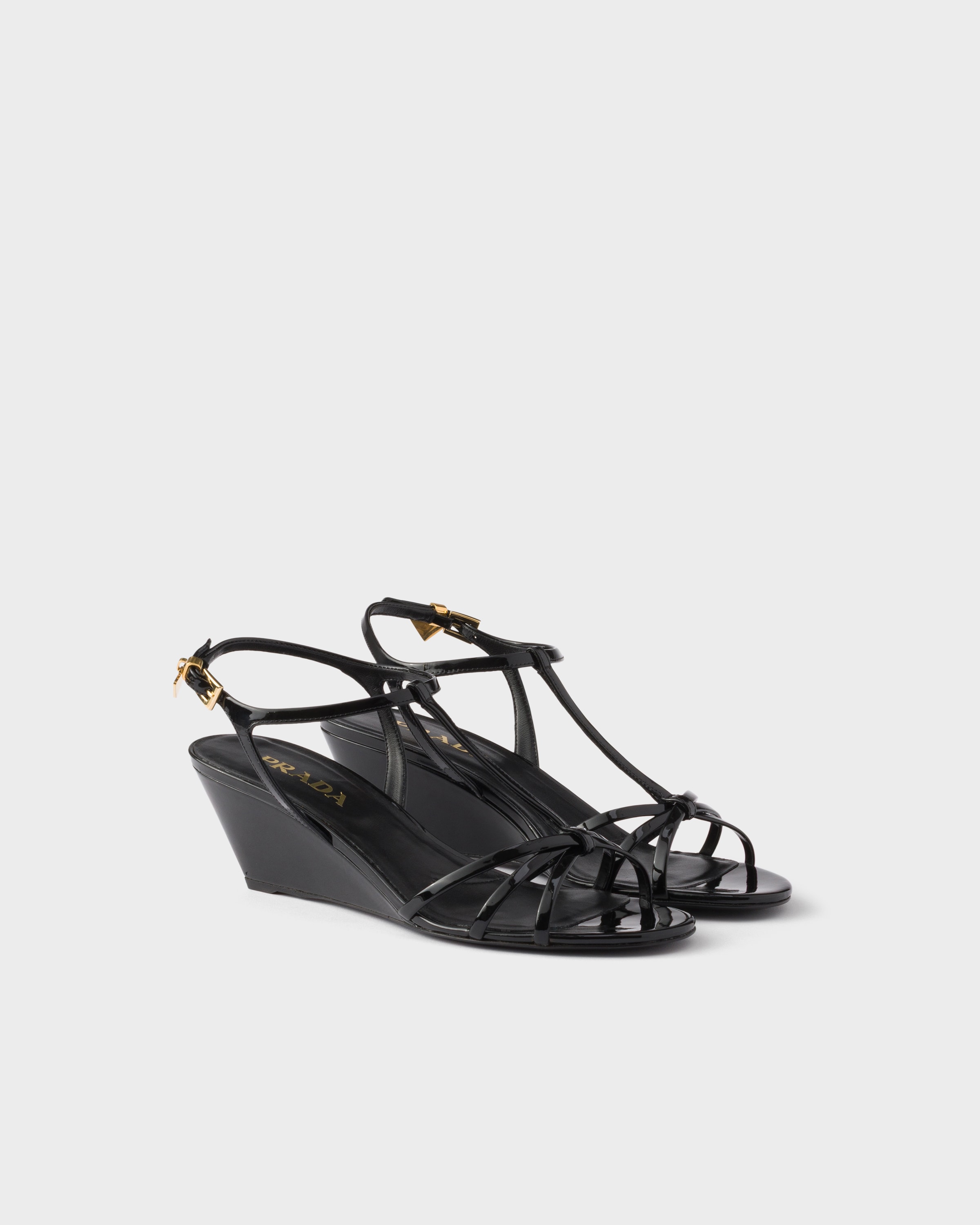 Black Patent leather sandals | PRADA - United States