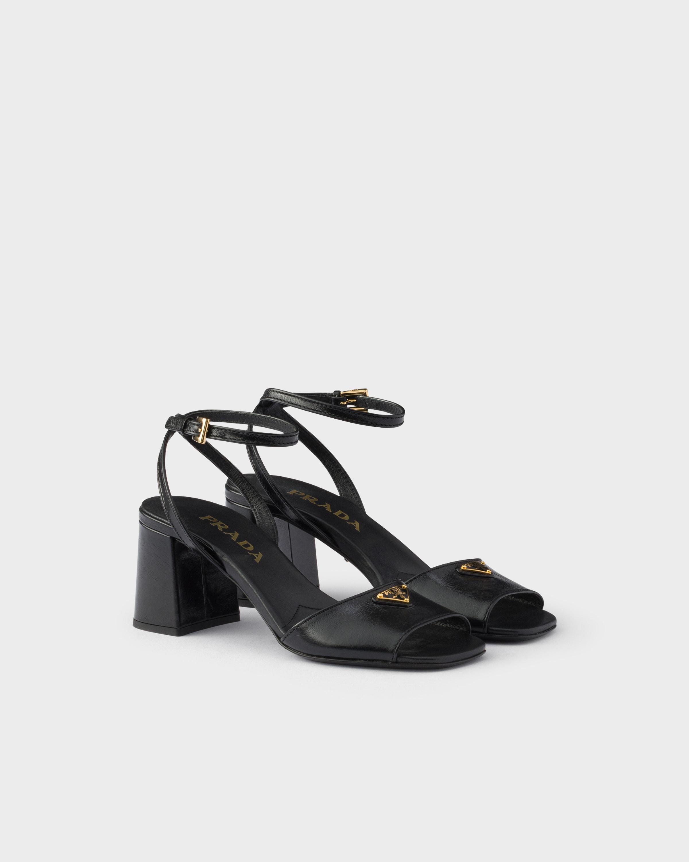 Black Leather sandals | PRADA - United States