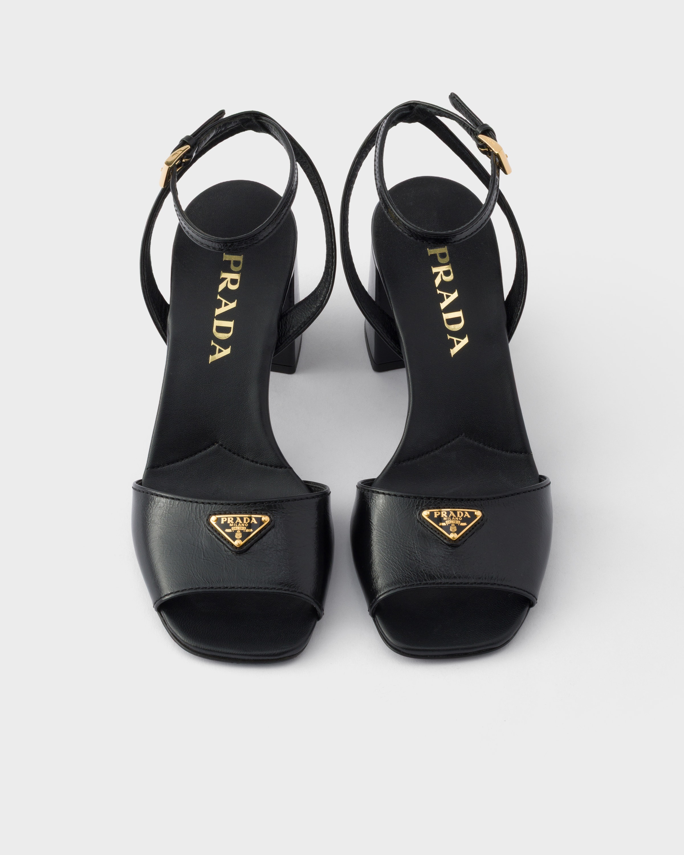 Black Leather Sandals | PRADA - United States