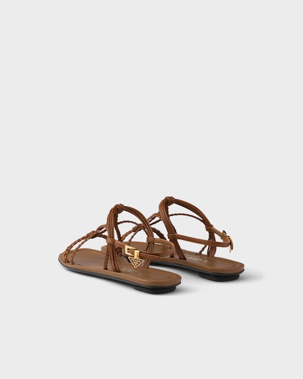 Flat leather sandals - Light Tan Flat leather sandals - Light Tan