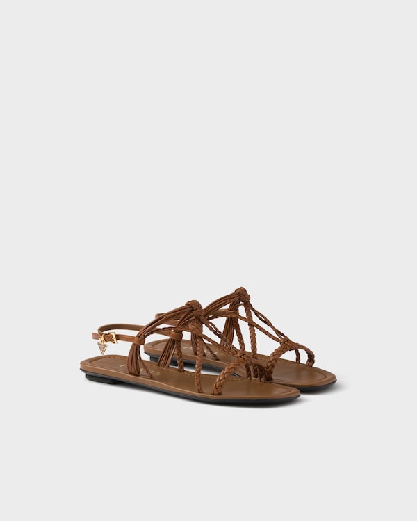 Flat leather sandals - Light Tan Flat leather sandals - Light Tan