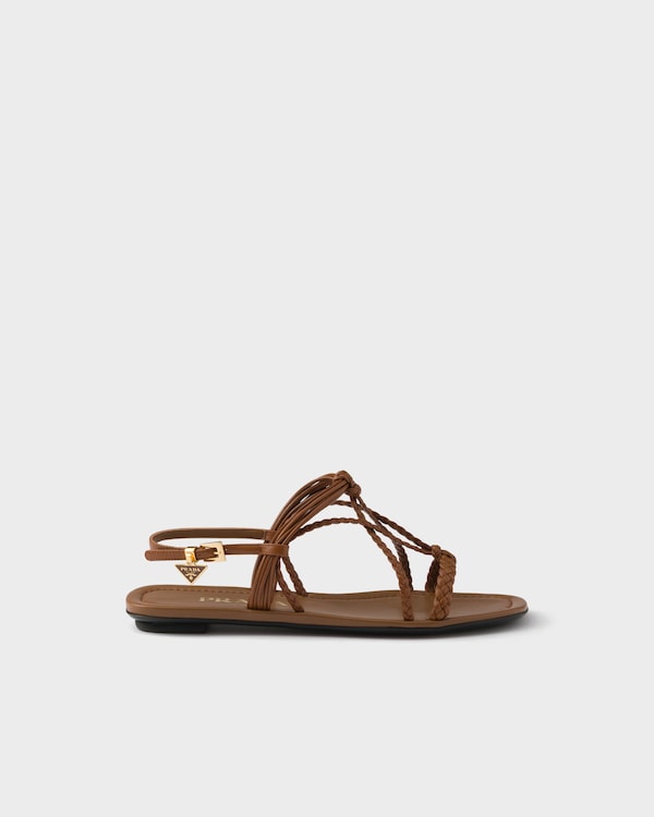 Flat leather sandals - Light Tan Flat leather sandals - Light Tan