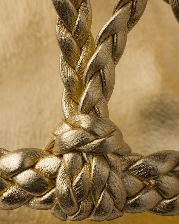 Flat mordoré nappa leather sandals - Platinum Flat mordoré nappa leather sandals - Platinum