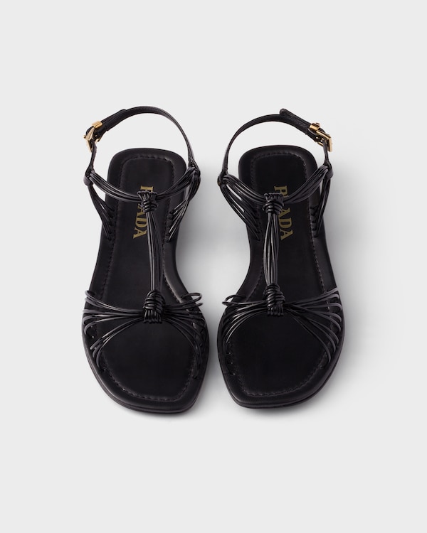 Sandales en cuir verni - Noir Sandales en cuir verni - Noir