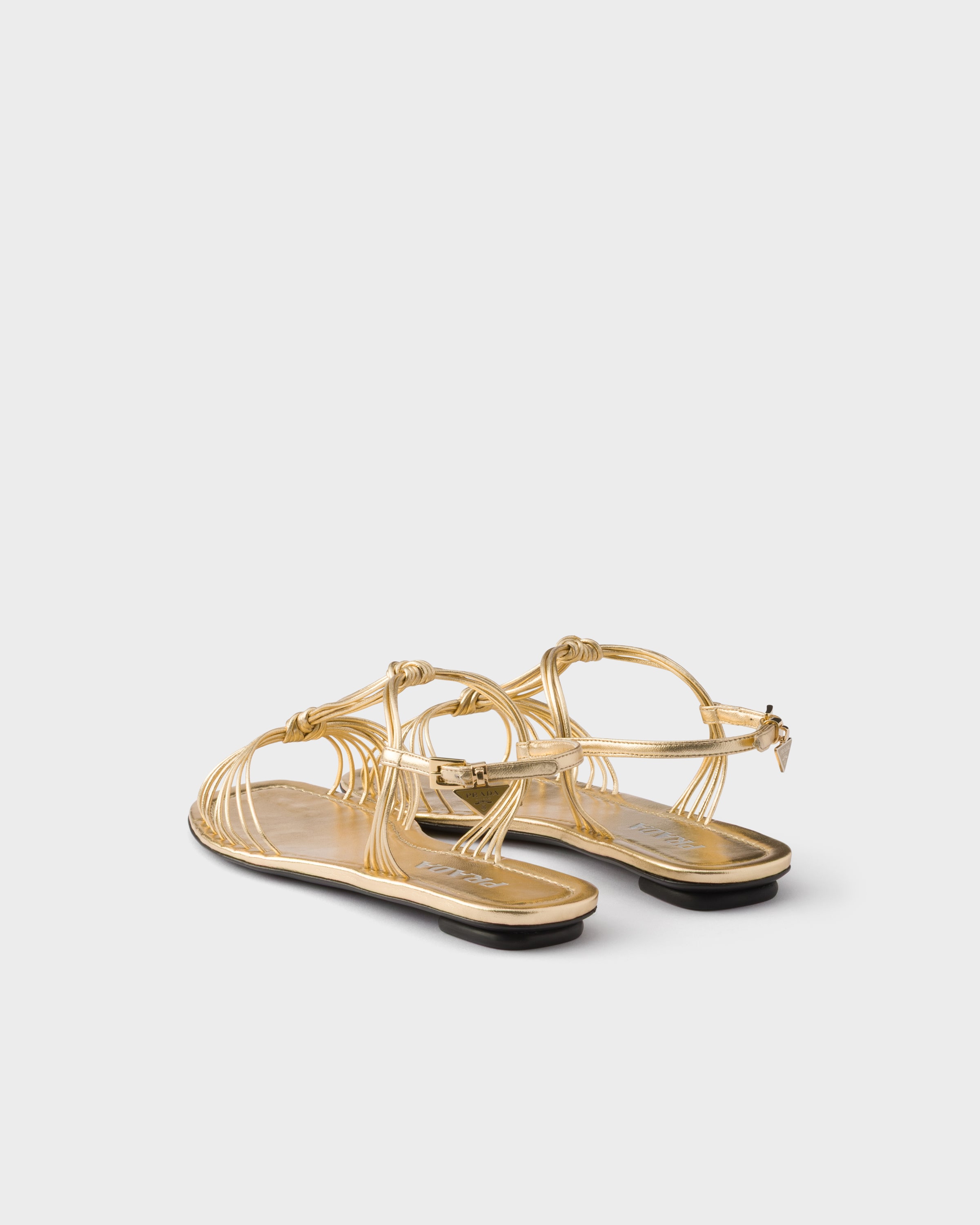 Platinum Mordoré Nappa Leather Sandals | PRADA - United States