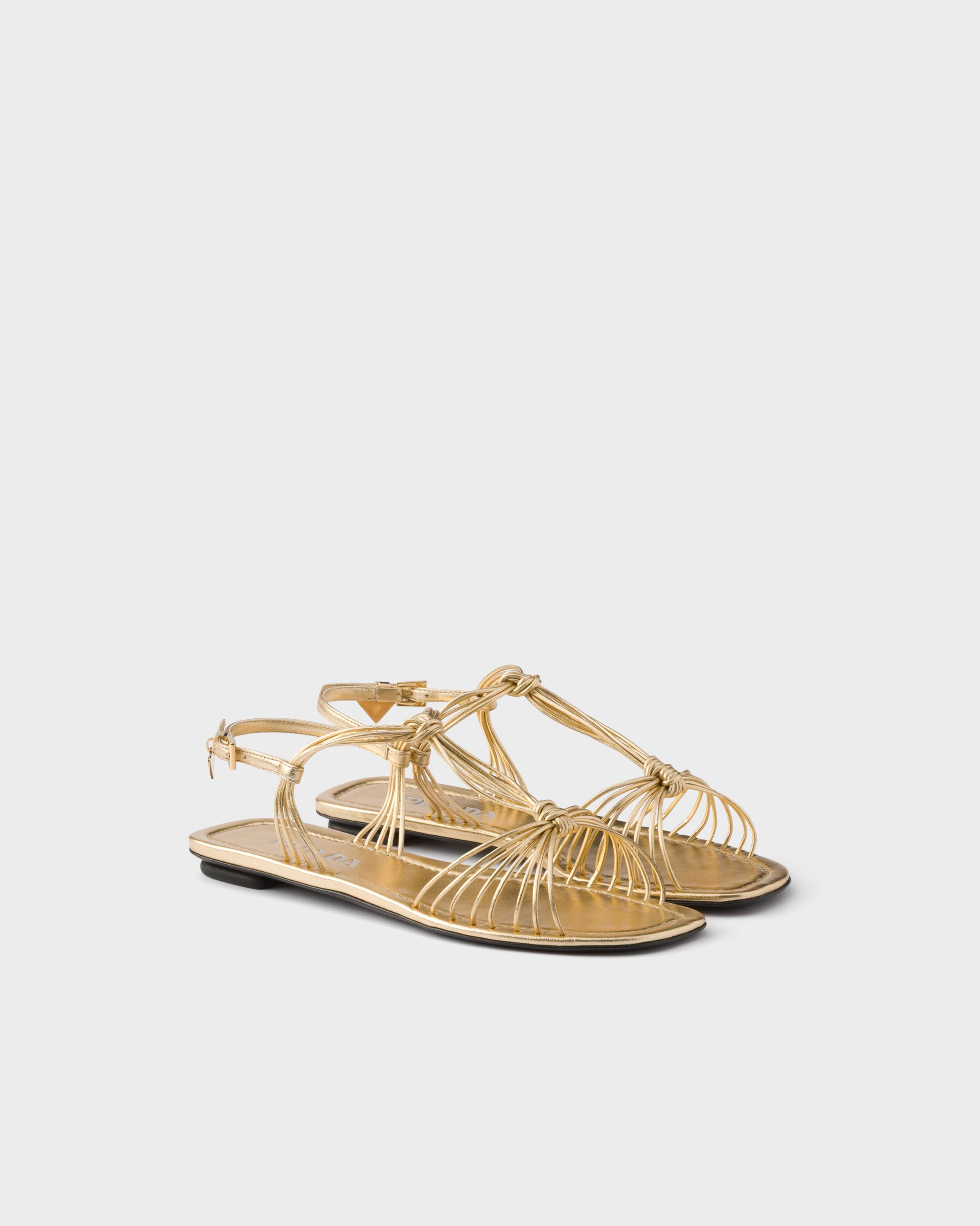 Platinum Mordoré nappa leather sandals | PRADA - United States