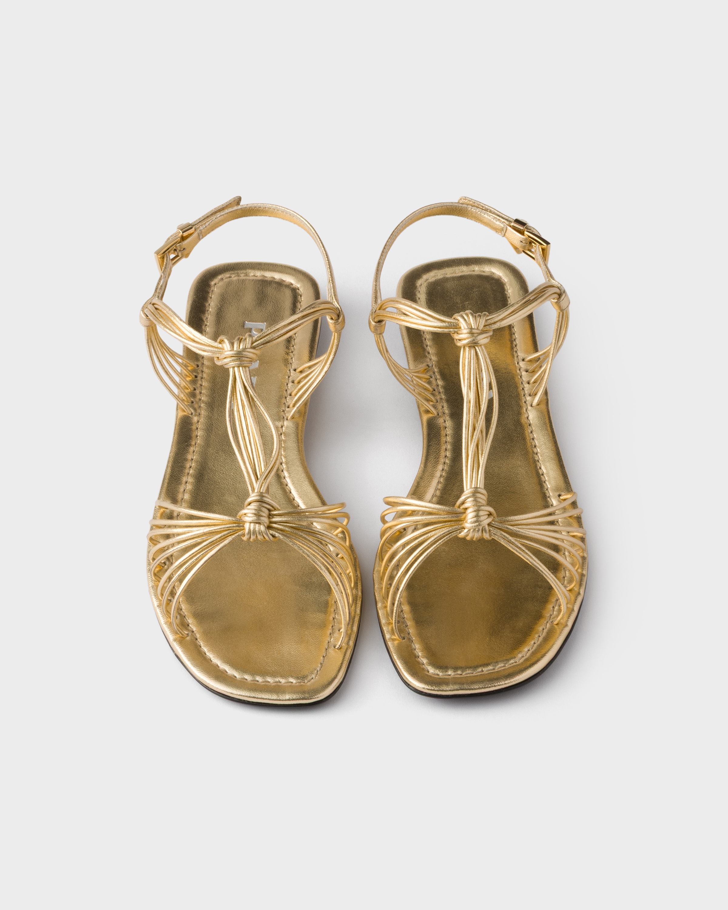 Platinum Mordoré nappa leather sandals | PRADA - United States
