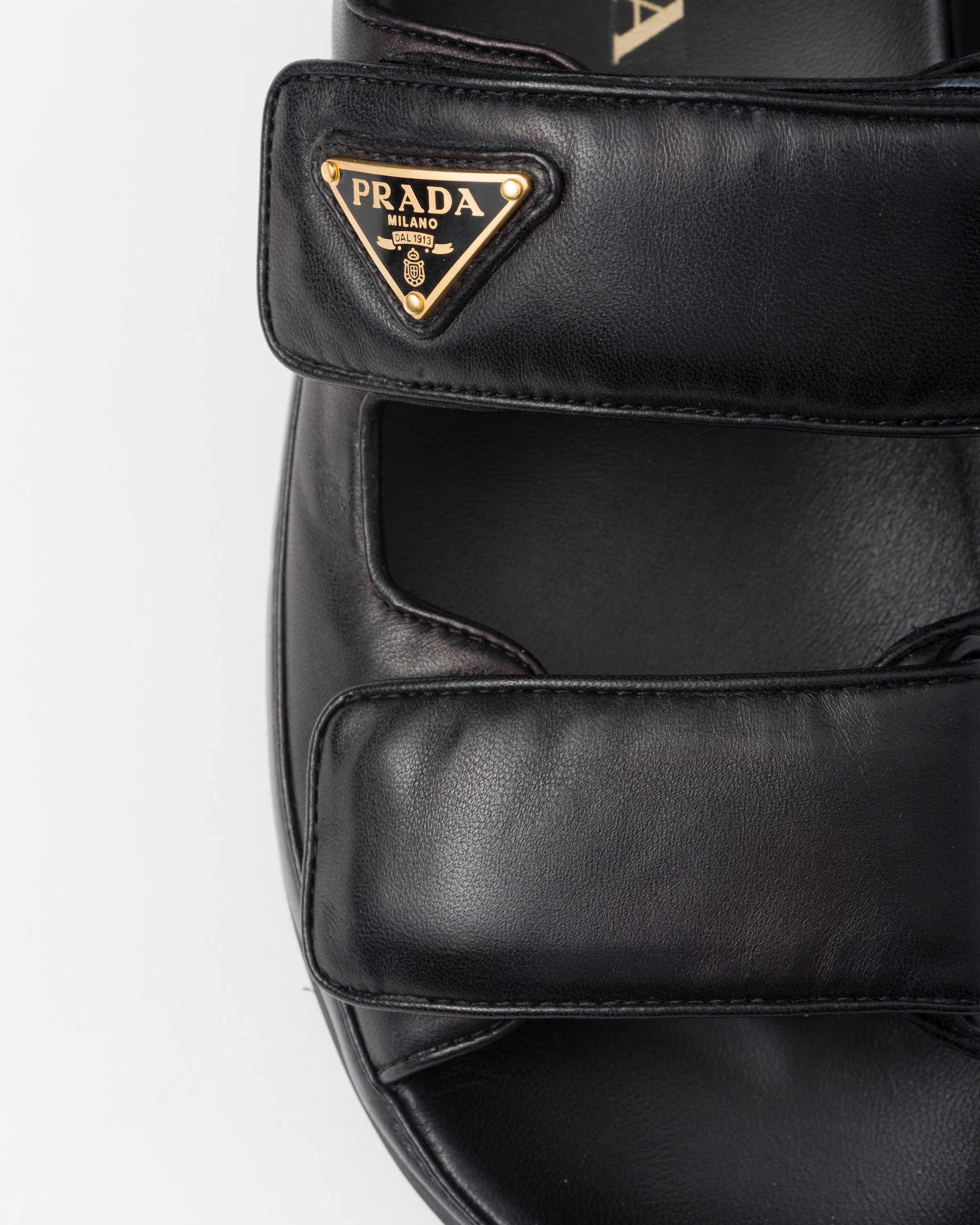 Prada Black Calfskin Flat Sandals main image 1