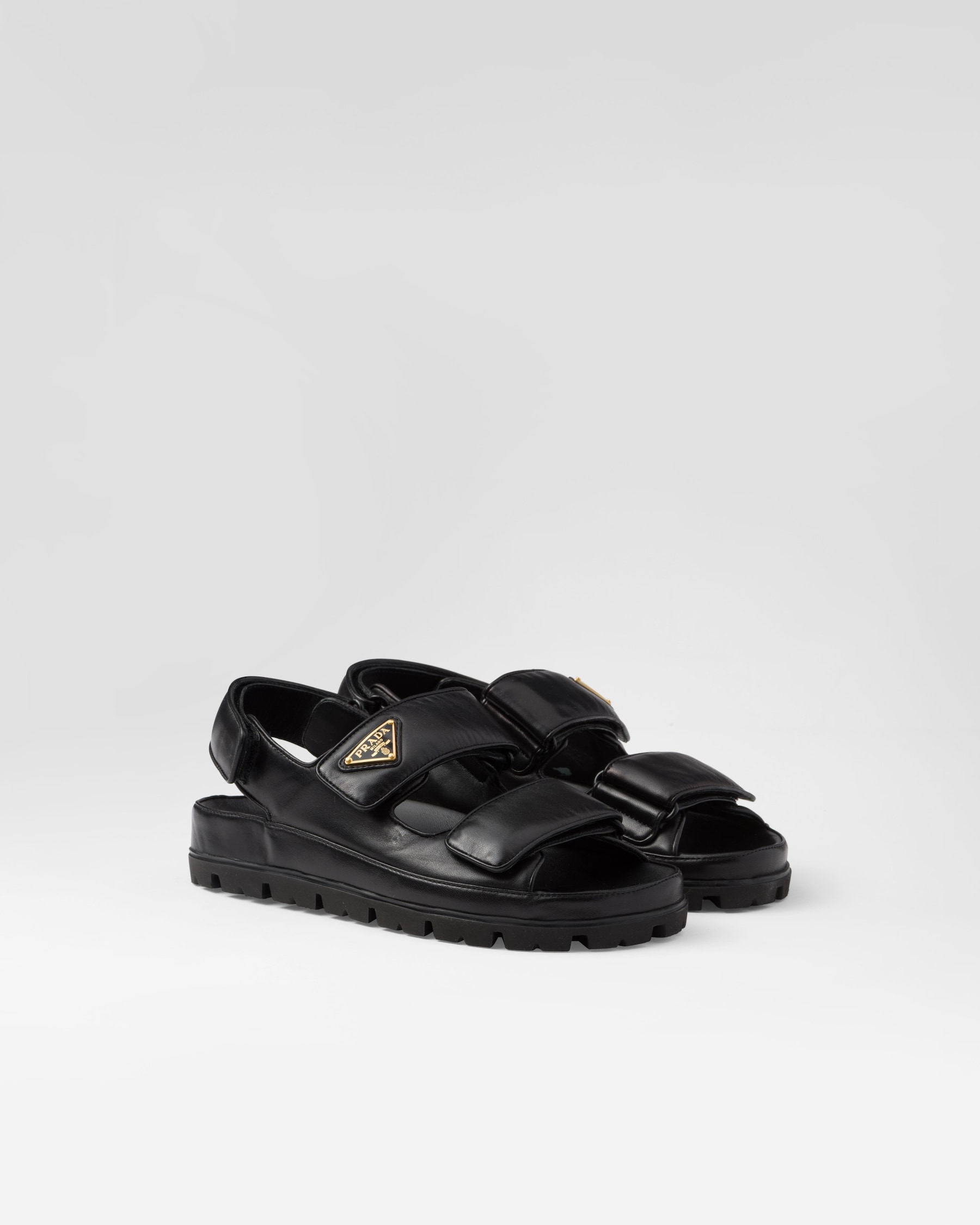 Prada Black Calfskin Flat Sandals main image 0