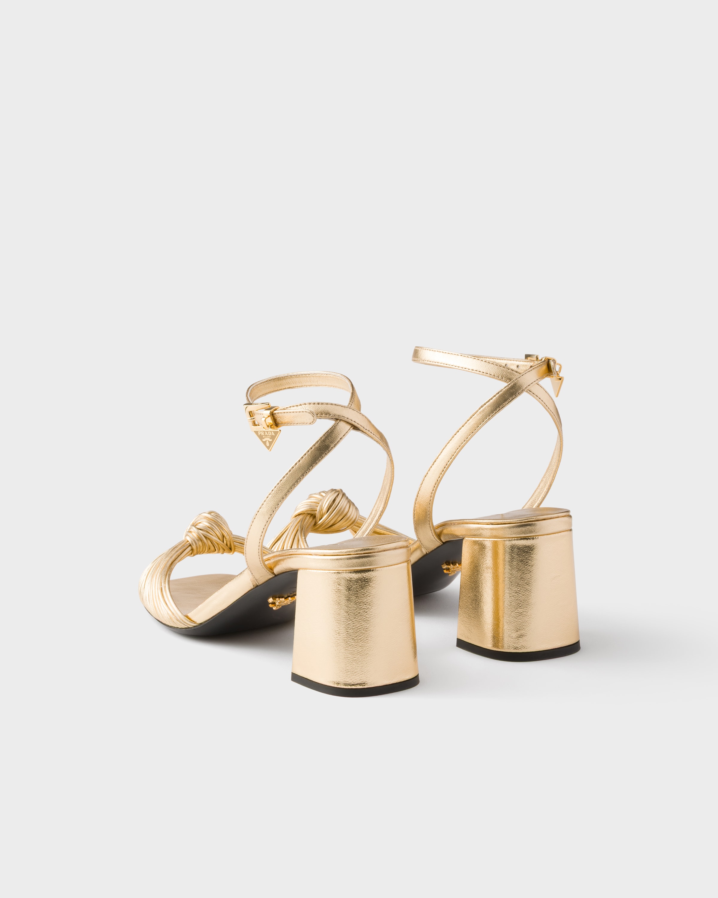 Platinum Mordoré nappa leather sandals | PRADA - United States