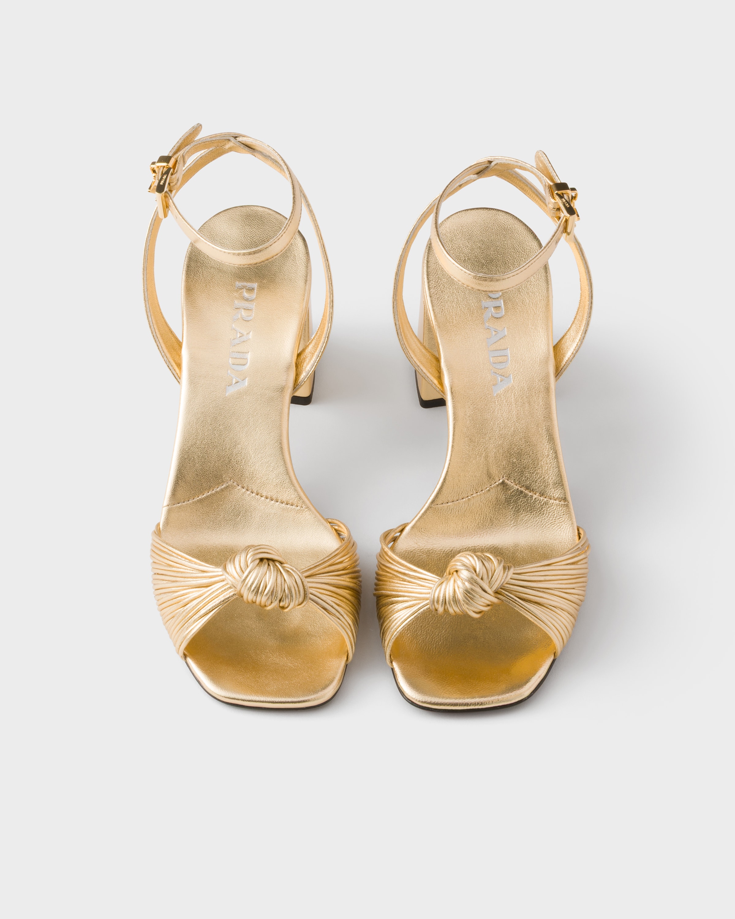 Platinum Mordoré nappa leather sandals | PRADA - United States
