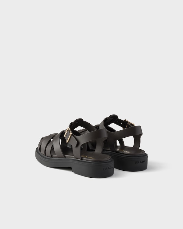 レザー フィッシャーマンズ サンダル - ダークブラウン レザー フィッシャーマンズ サンダル - ダークブラウン