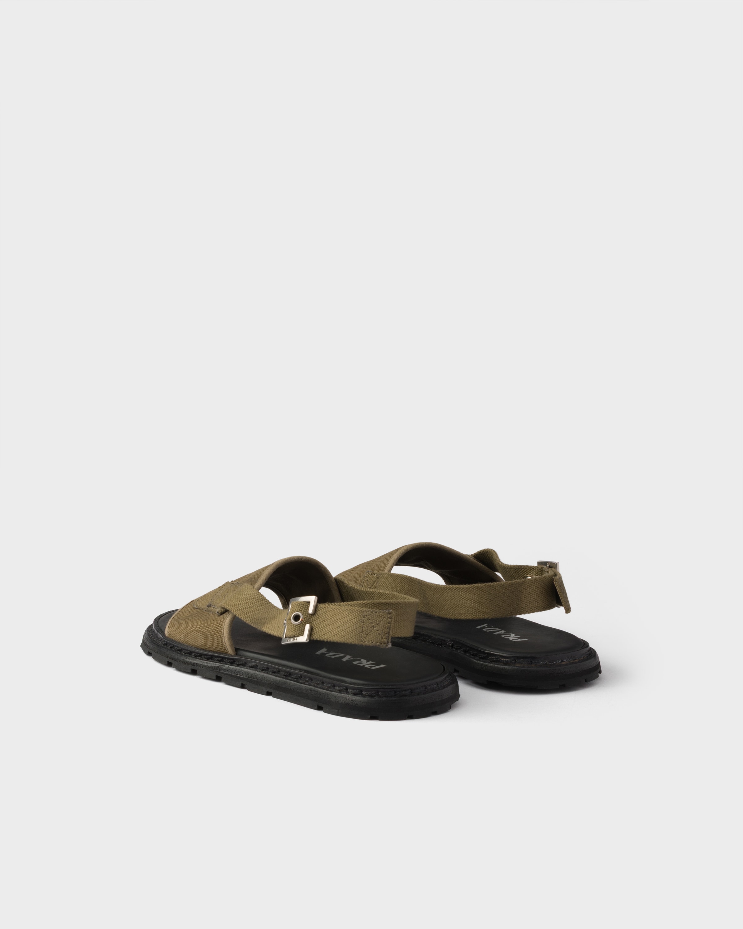 Forest Green Canvas sandals | PRADA - United States
