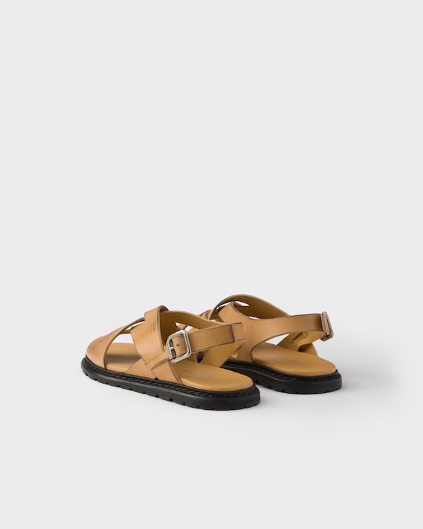Antiqued leather sandals - Natural Antiqued leather sandals - Natural