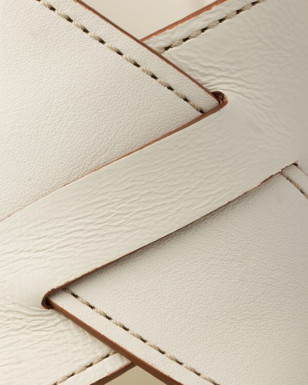 Crisscross leather platform sandals - Chalk White Crisscross leather platform sandals - Chalk White