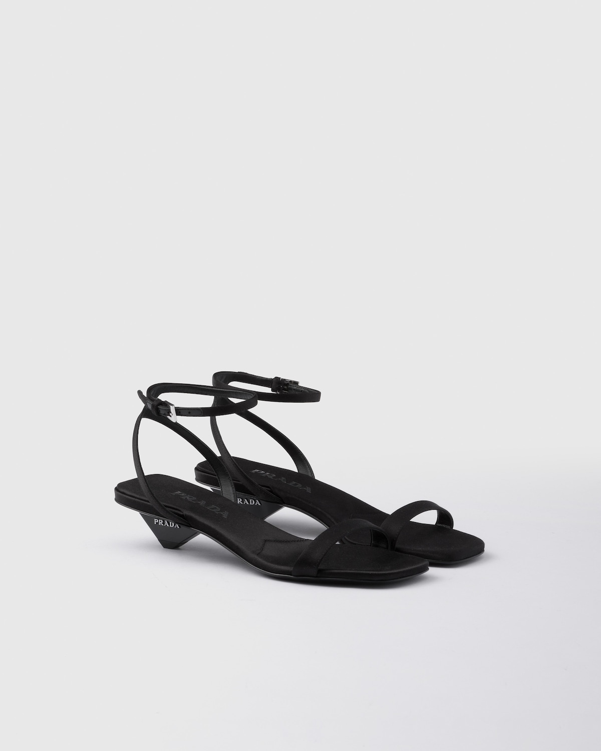 Prada Black Satin Flat Sandals main image 0