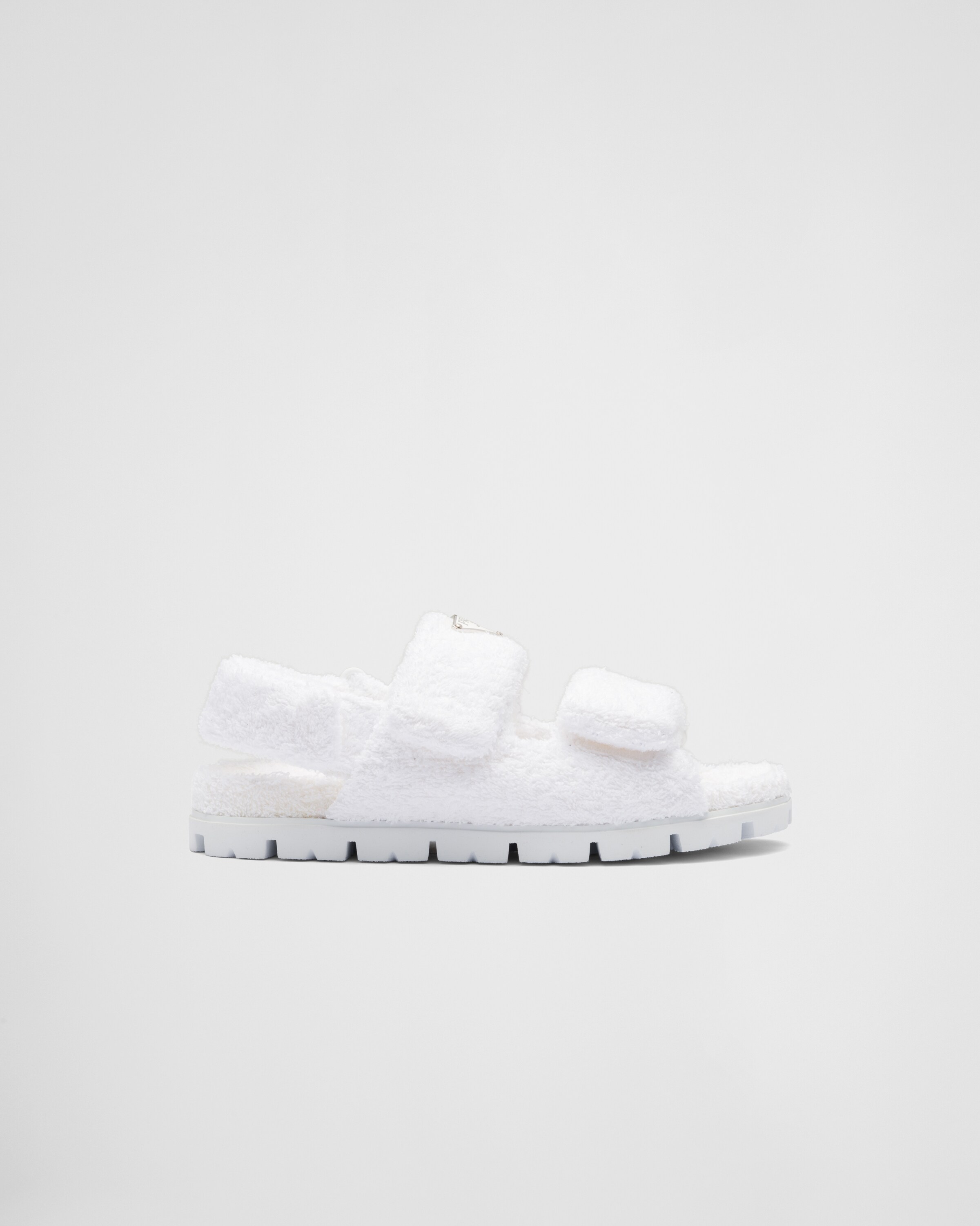 White Terrycloth sandals | Prada