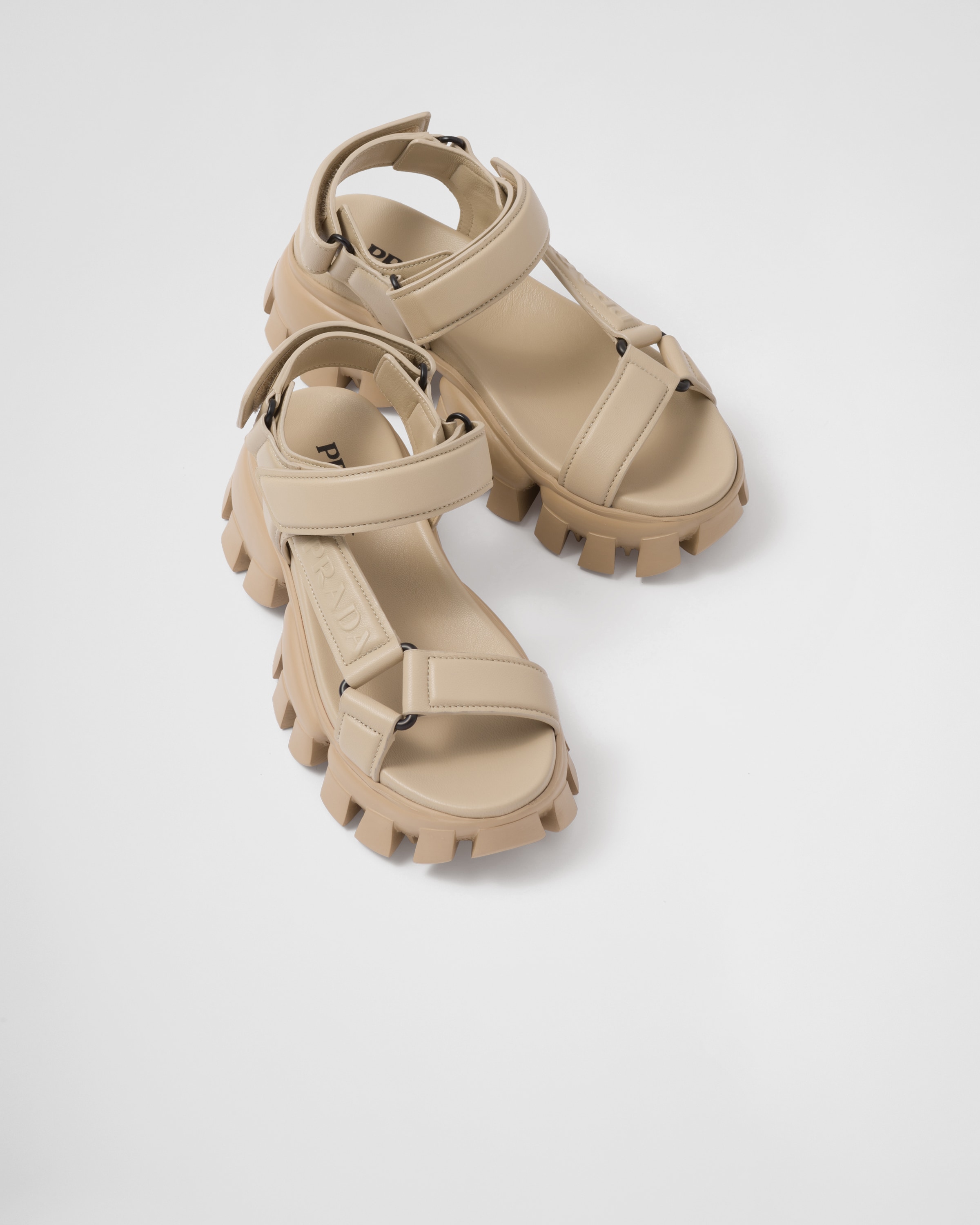 Desert Beige Nappa Leather Sandals PRADA