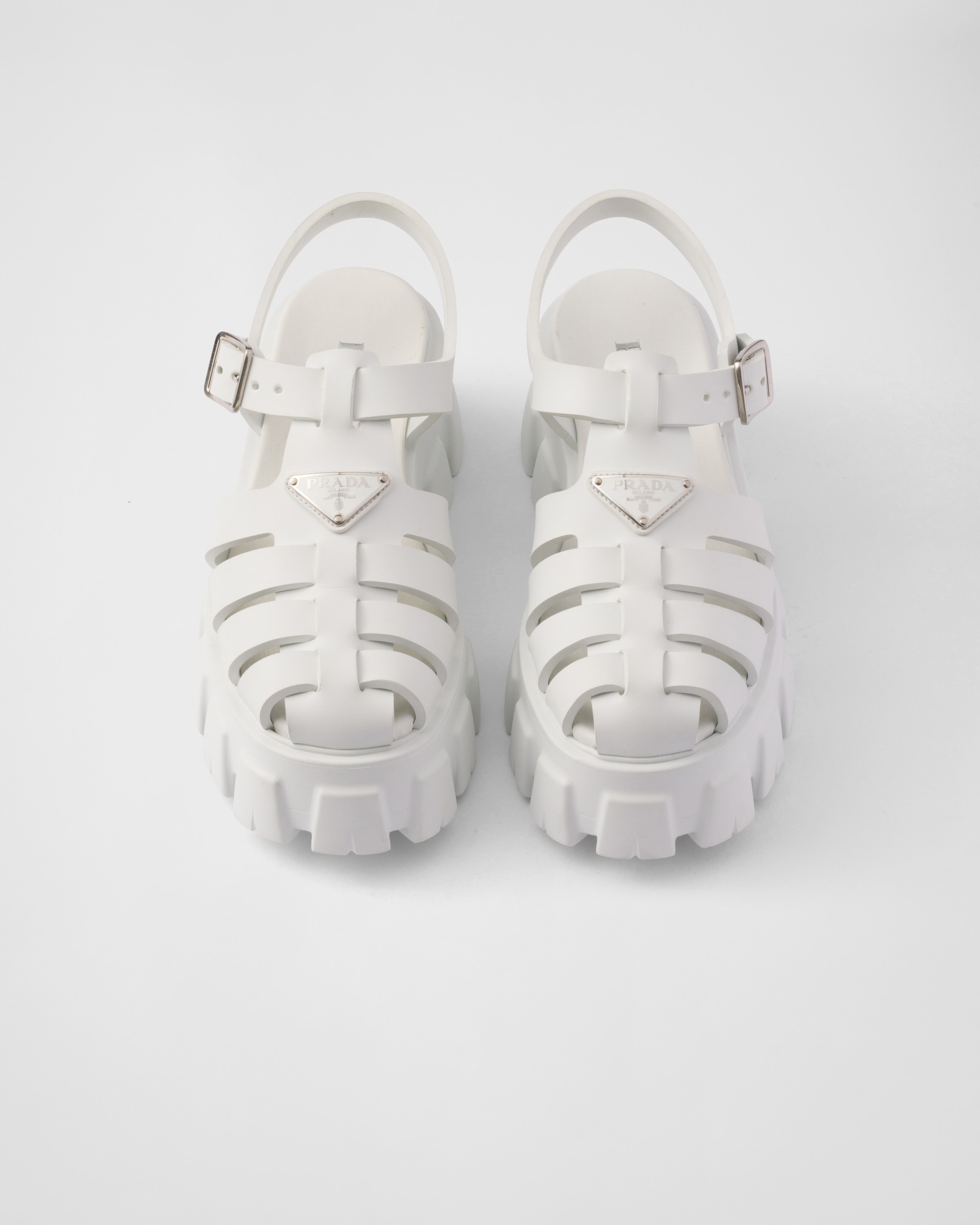 White Foam rubber sandals | Prada