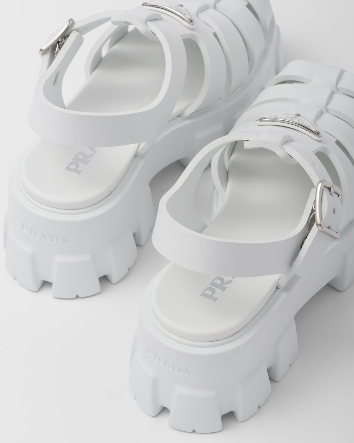 PRA RUBBER MONOLITH SANDALS BLACK CALFSKIN main image 1