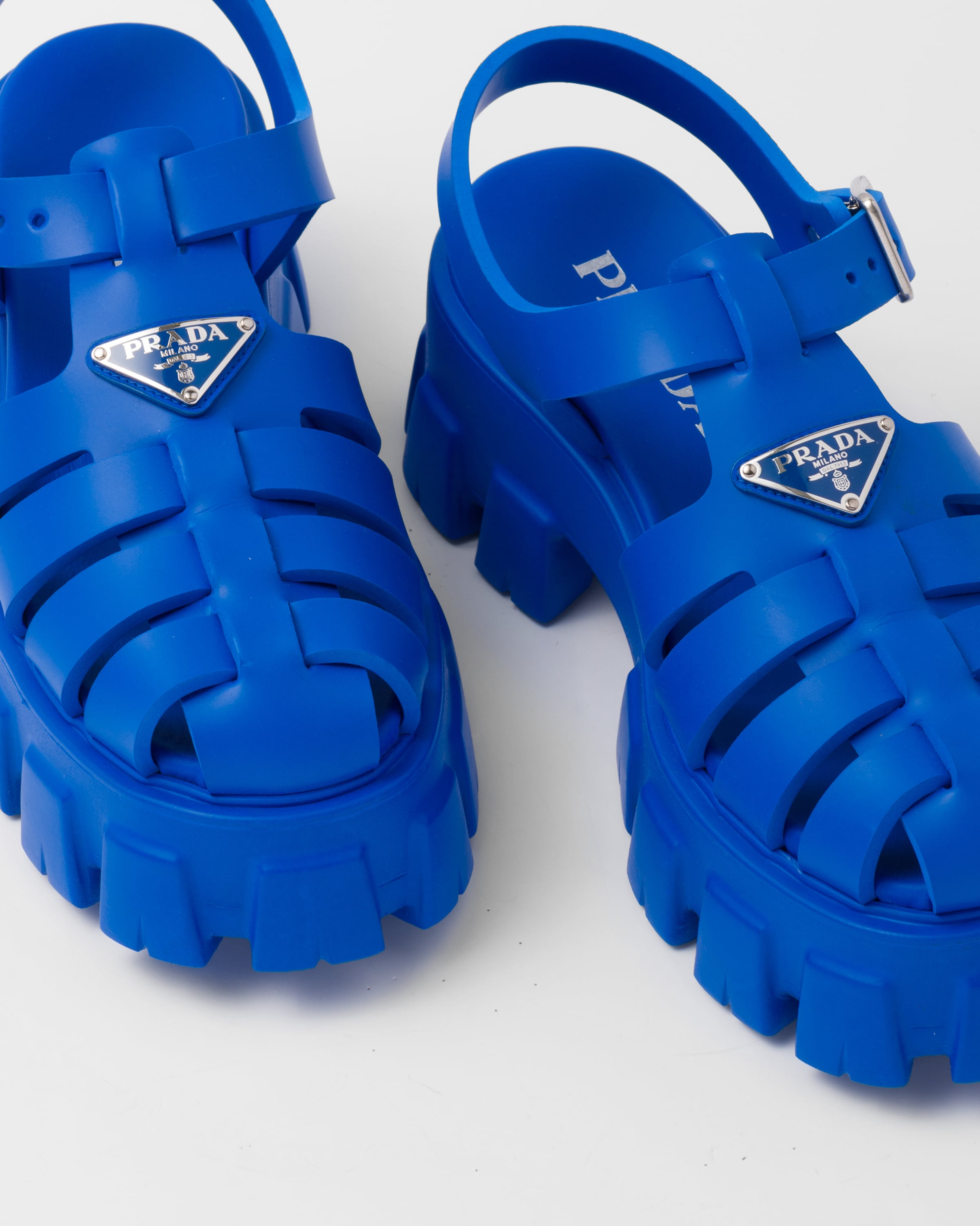 Sapphire Blue Foam rubber sandals | Prada