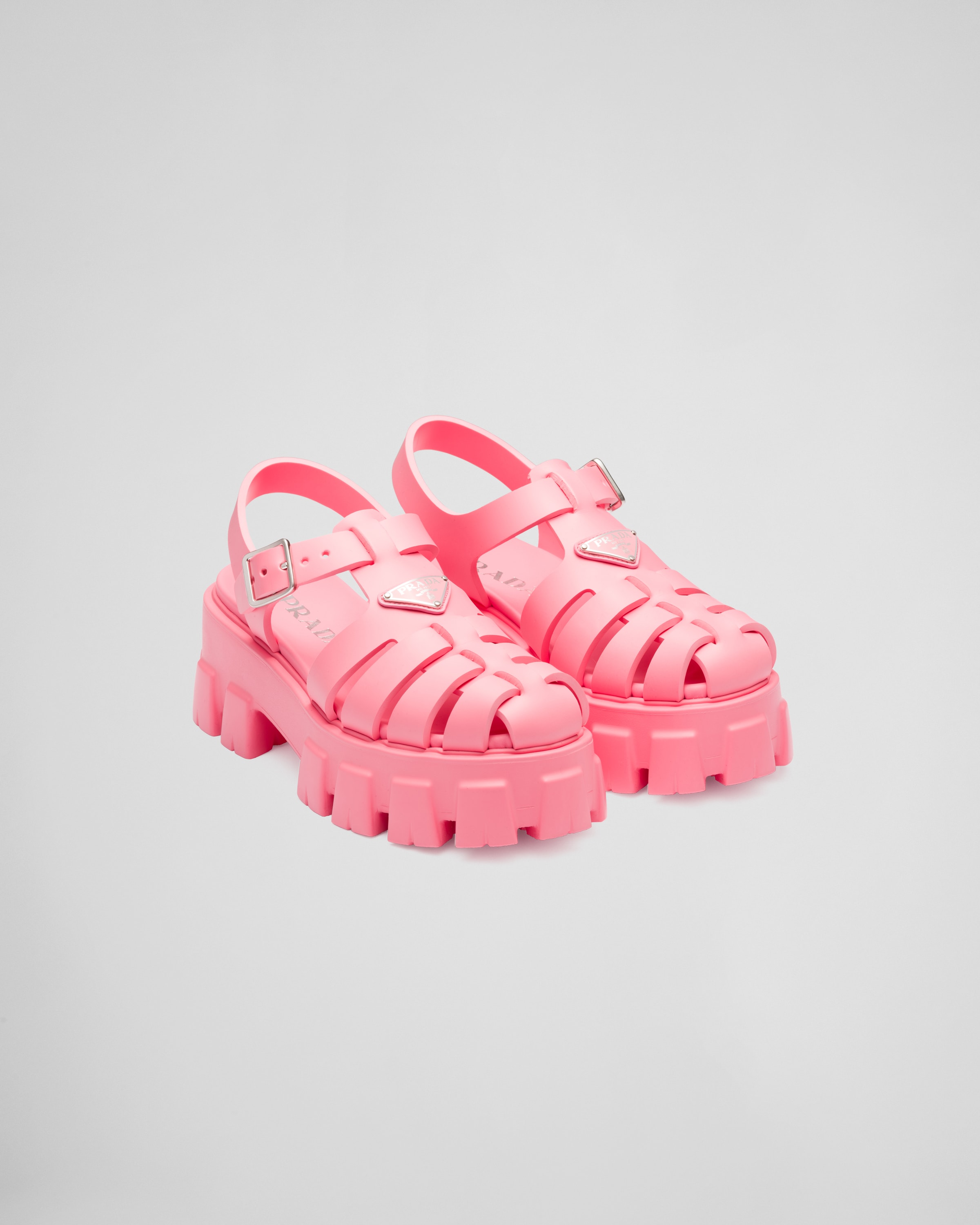 Top 62+ imagen prada foam rubber sandals pink