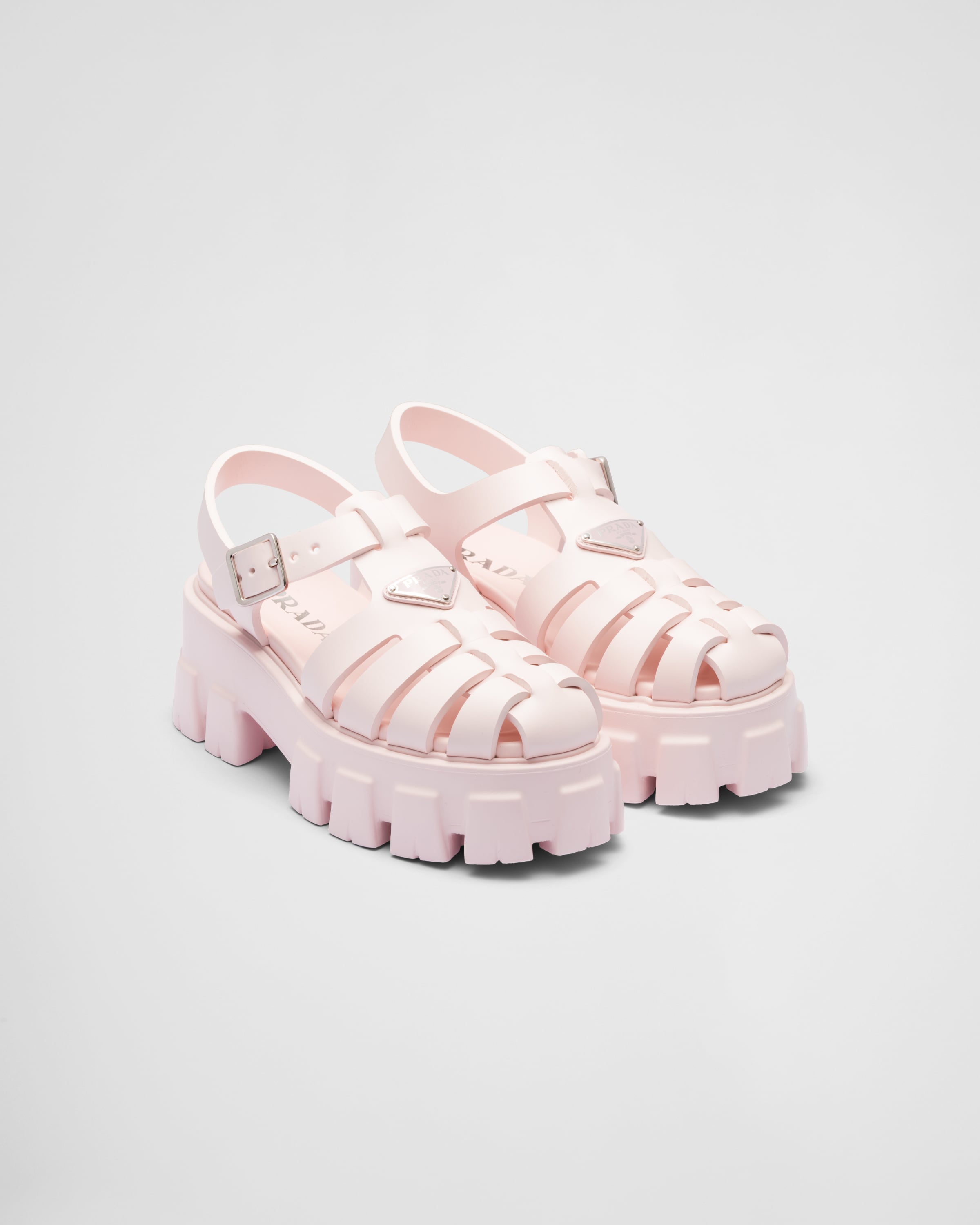 Alabaster Pink Foam rubber sandals | Prada