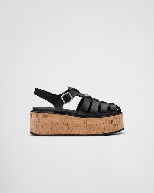 Prada Sandales à plateforme compensée en gomme 2