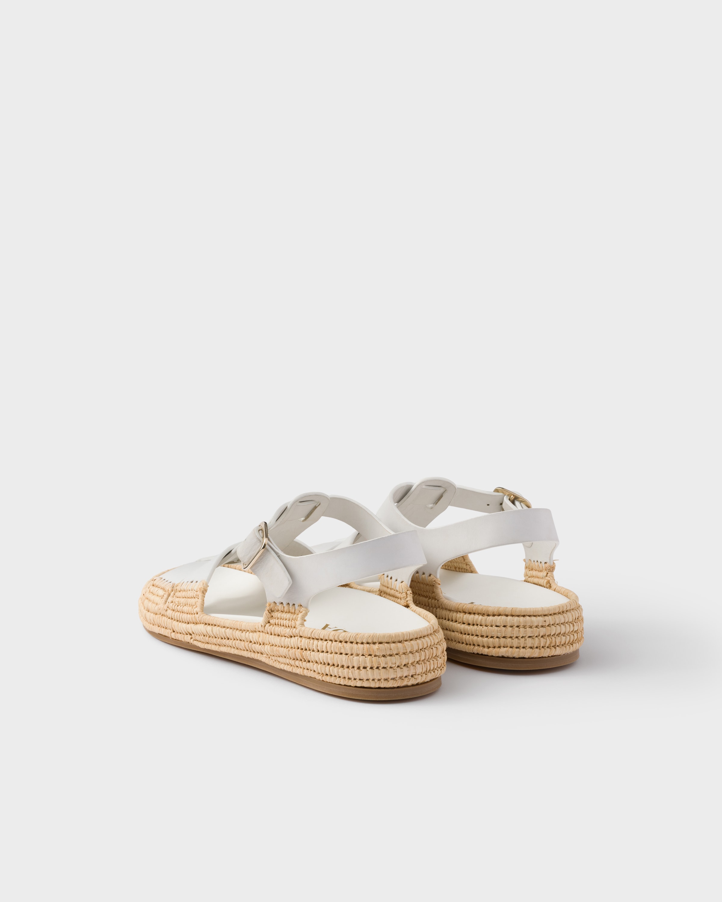 【PRADA】レザー サンダル★ホワイト★1X870N_248_F0009_F_010 White Leather Sandals | PRADA