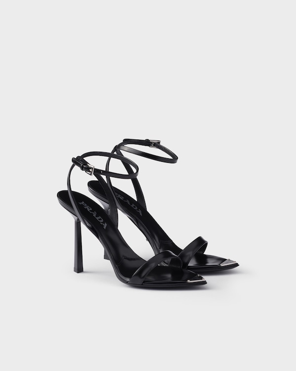 Brushed leather sandals - Black Brushed leather sandals - Black