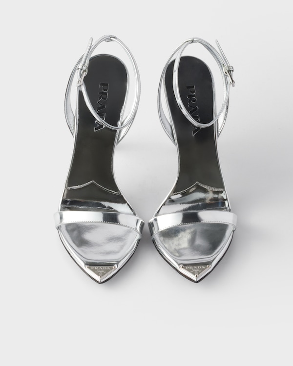 Metallic leather high-heeled sandals Metallic leather high-heeled sandals