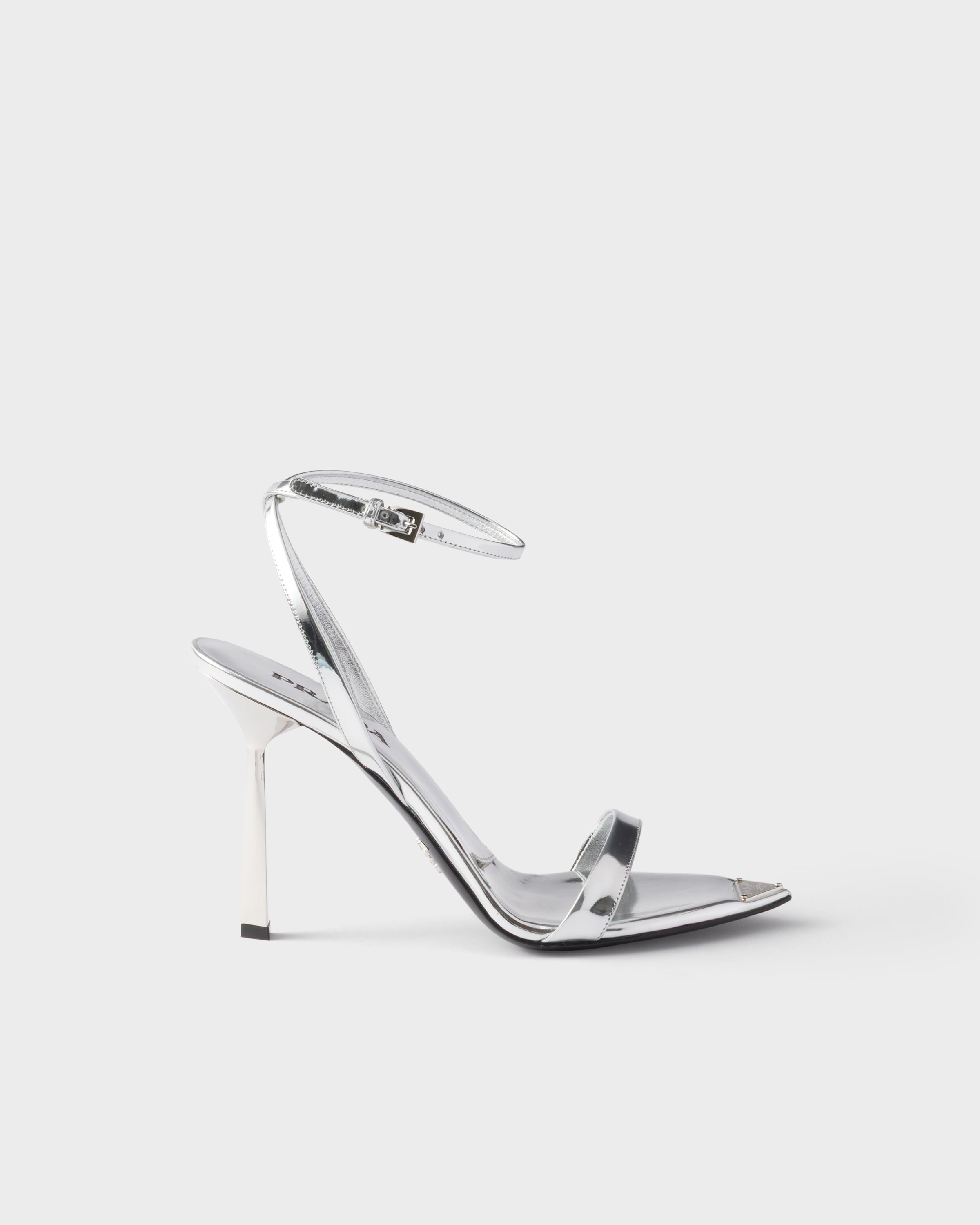 Prada Metallic leather high-heeled sandals