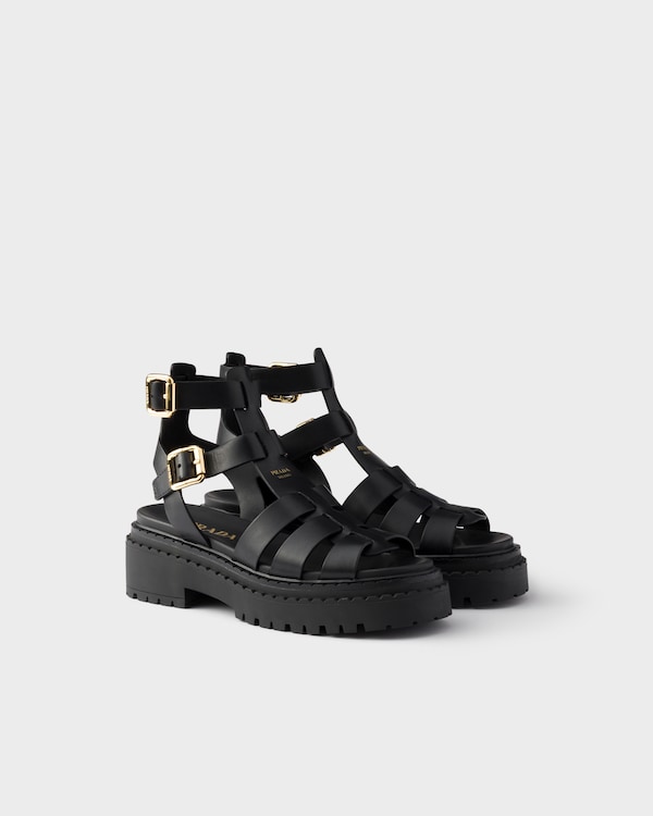 Leather sandals with ankle straps Leather sandals with ankle straps