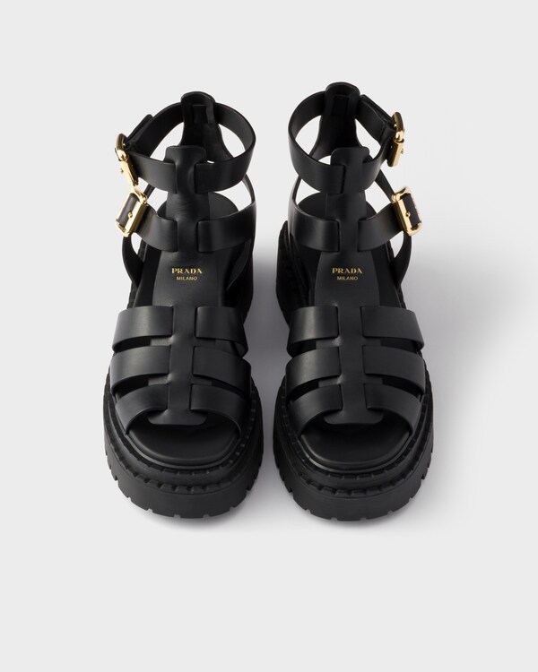 Leather sandals with ankle straps Leather sandals with ankle straps