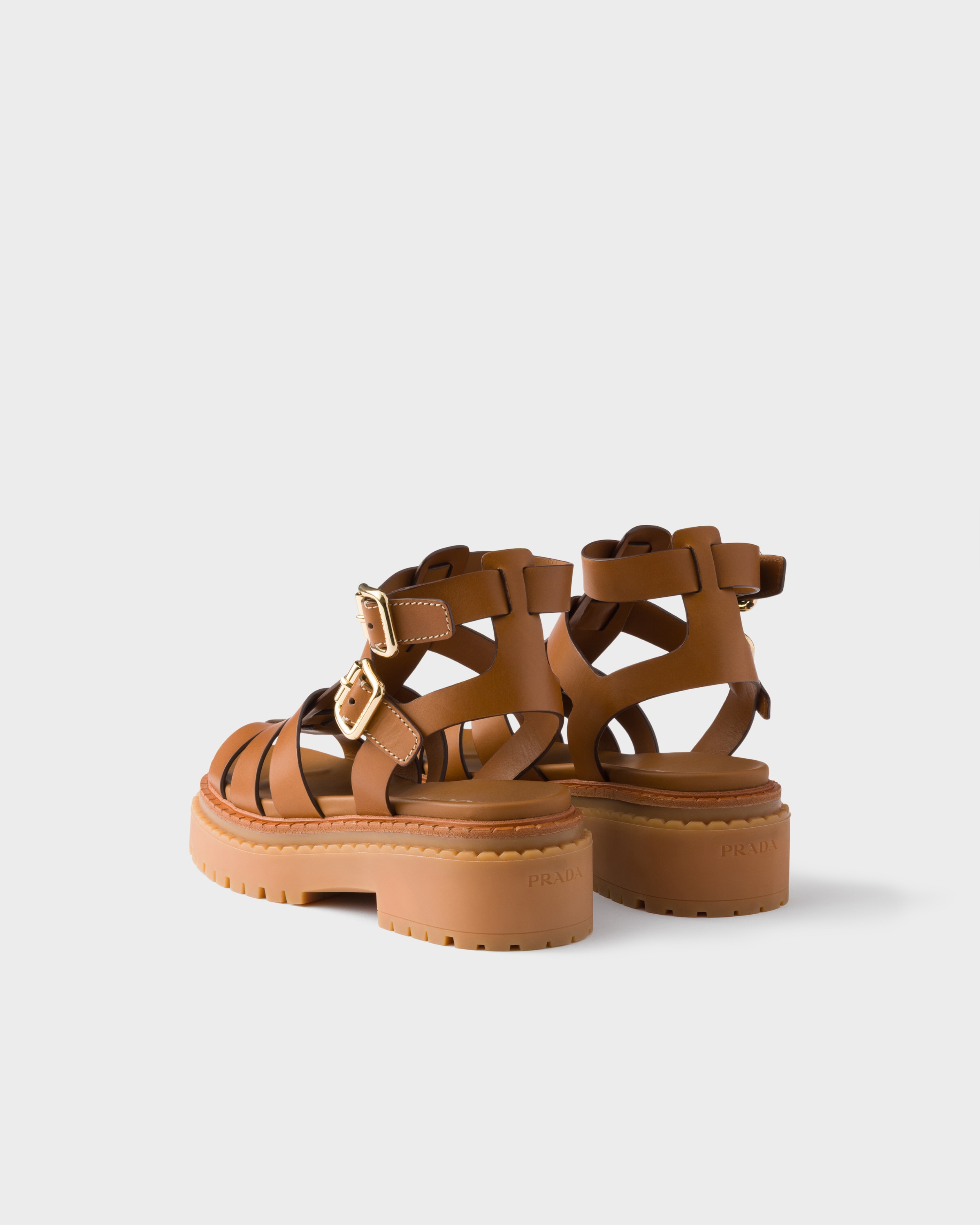 Prada Ledersandalen Mit Knöchelriemen