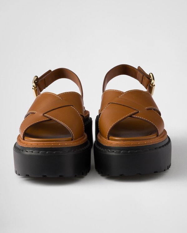 レザー クリスクロスサンダル レザー クリスクロスサンダル