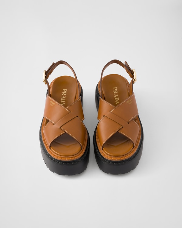 レザー クリスクロスサンダル レザー クリスクロスサンダル