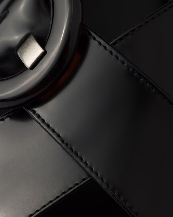 Brushed leather sandals with buckle - Black Brushed leather sandals with buckle - Black