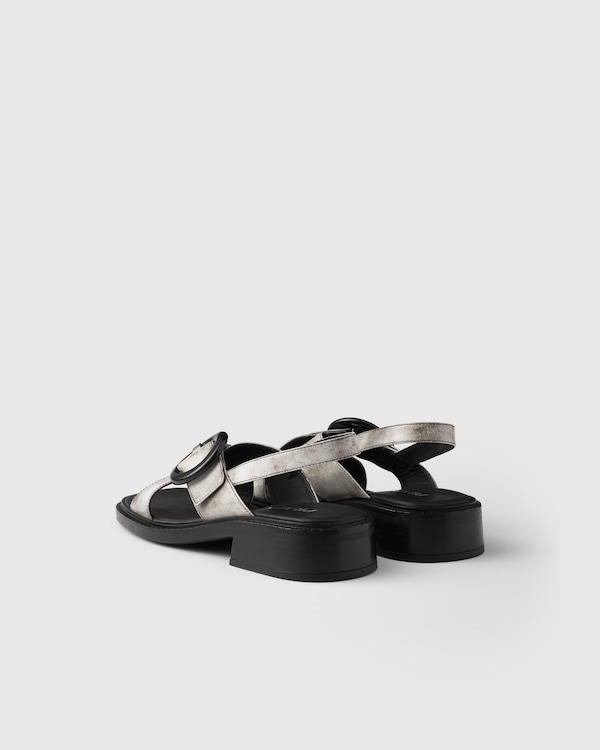 Brushed leather sandals with buckle Brushed leather sandals with buckle